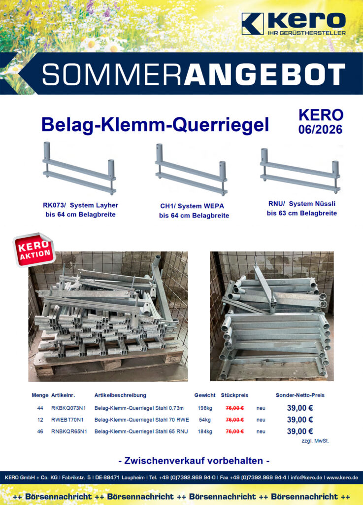 Belag-Klemm-Querriegel